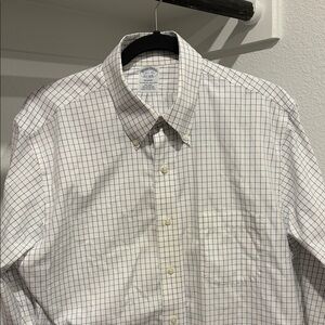 Brooks Brothers White and Blue Checkered Shirt